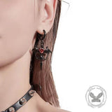 Gothic Gem Heart Bat Zinc Alloy Drop Earrings | Gthic.com
