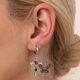 Gothic Gem Heart Bat Zinc Alloy Drop Earrings | Gthic.com