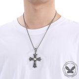 Gothic Gemstone Cross Stainless Steel Pendant 03 | Gthic.com