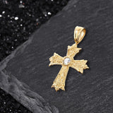 Gothic Gemstone Cross Stainless Steel Pendant