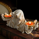 Gothic Ghost Wizard Resin Candle Holder | Gthic.com