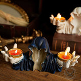 Gothic Ghost Wizard Resin Candle Holder | Gthic.com
