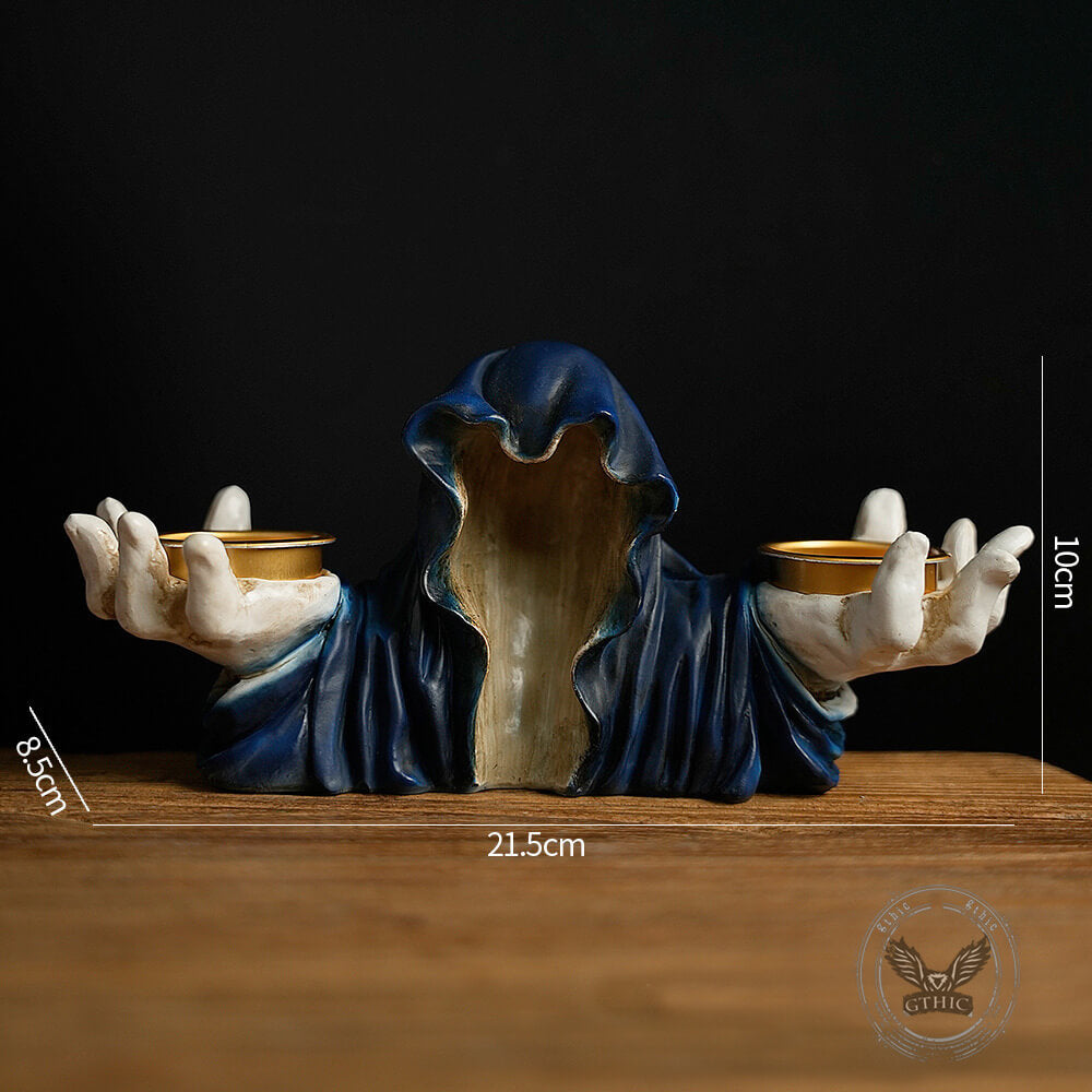 Gothic Ghost Wizard Resin Candle Holder