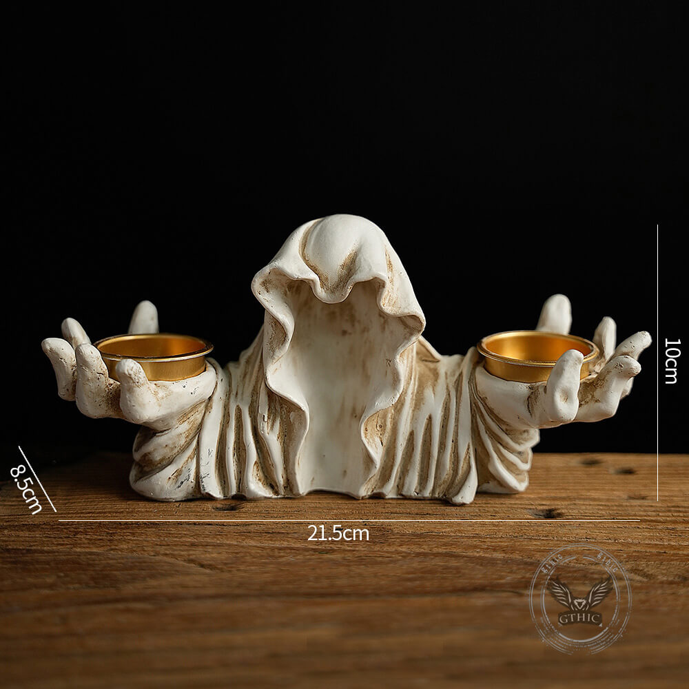 Gothic Ghost Wizard Resin Candle Holder