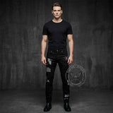 Gothic Graffiti Distressed Slim Fit Stretch Jeans | Gthic.com