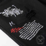 Gothic Graffiti Distressed Slim Fit Stretch Jeans