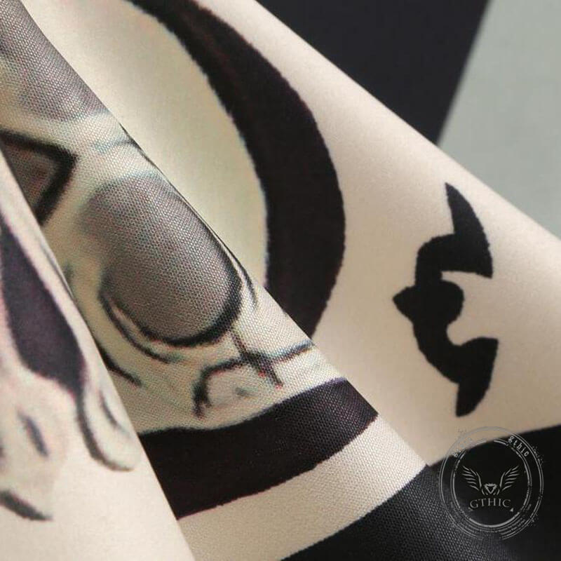 Gothic Halloween Pumpkin Print Round Neck Swing Dress