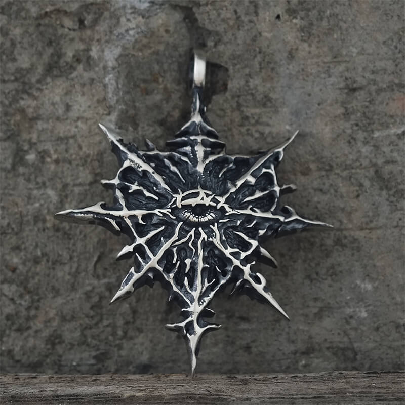 Gothic Heart of Thorns Demon Eye Sterling Silver Pendant | Gthic.com