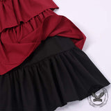 Gothic High-Waisted Tiered Ruffle Pirate Skirt