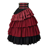 Gothic High-Waisted Tiered Ruffle Pirate Skirt