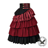 Gothic High-Waisted Tiered Ruffle Pirate Skirt