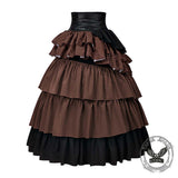Gothic High-Waisted Tiered Ruffle Pirate Skirt