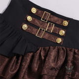 Gothic High-Waisted Tiered Ruffle Pirate Skirt