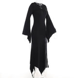 Gothic High Slit Bell Sleeve Polyester Dress | Gthic.com