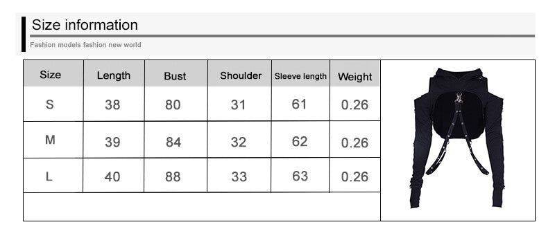 Gothic Hooded Cotton Super Crop Top