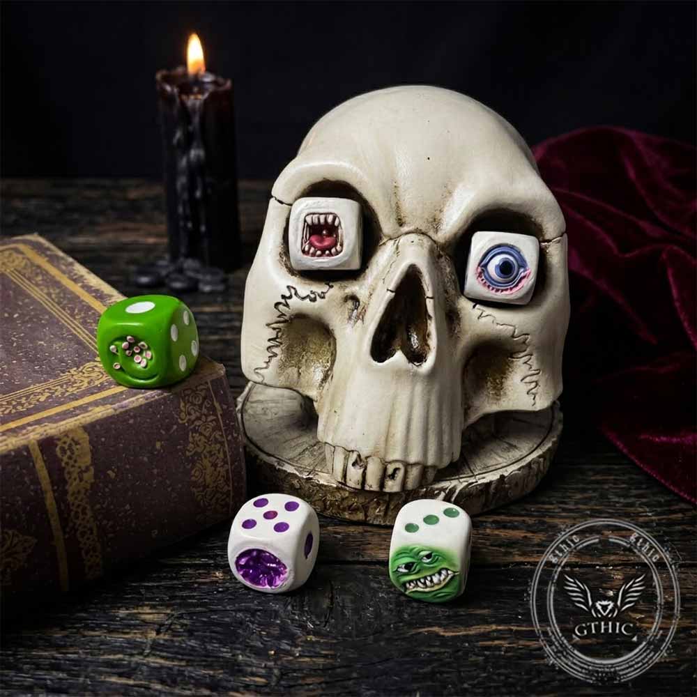 Gothic Horror Demon Dice Set Resin Ornaments | Gthic.com