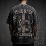 Gothic Inverted Cross Skeleton Beast Vintage Washed T-Shirt | Gthic.com