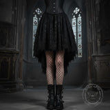 Gothic Irregular Dark Lace Trailing Skirt | Gthic.com