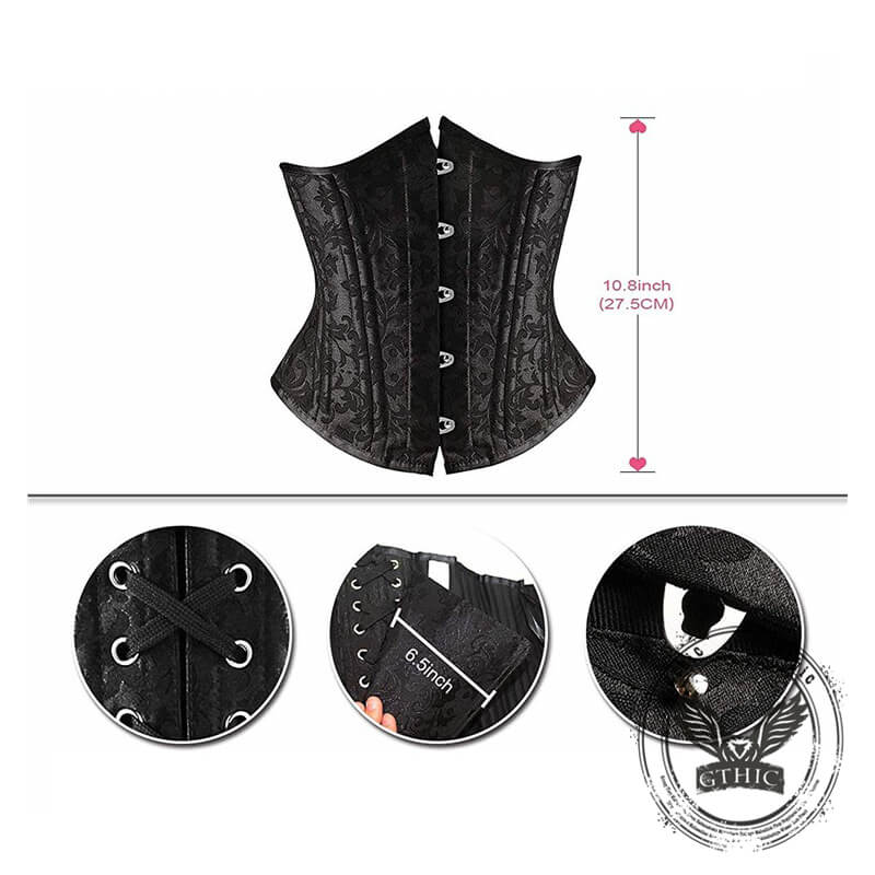 Gothic Jacquard 24 Steel Boned Waist Corset | Gthic.com