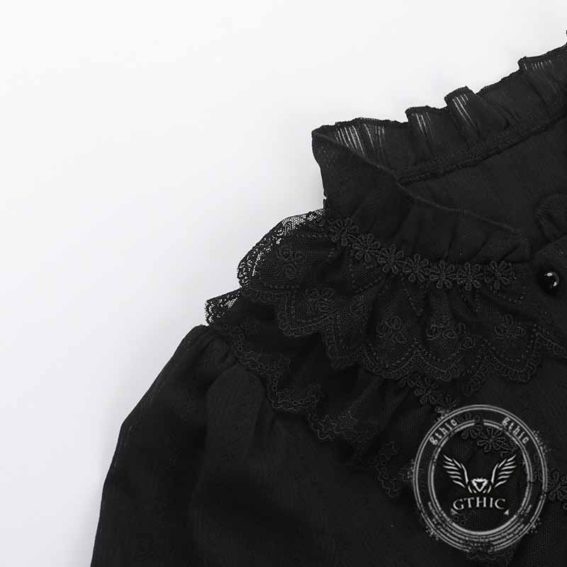 Gothic Jacquard Design Dark Short Sleeve Shirt