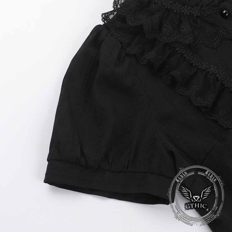 Gothic Jacquard Design Dark Short Sleeve Shirt