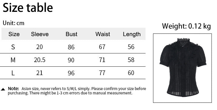 Gothic Jacquard Design Dark Short Sleeve Shirt