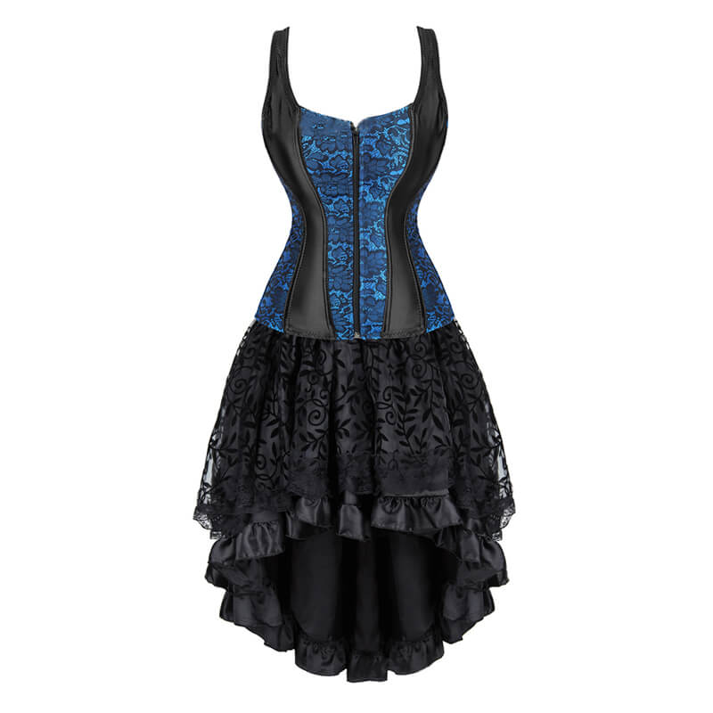 Gothic Jacquard Shoulder Strap Corset Dress Suit | Gthic.com