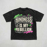 Gothic Kindness Is My Rebellion Vintage Washed T-shirt | Gthic.com