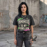 Gothic Kindness Is My Rebellion Vintage Washed T-shirt | Gthic.com