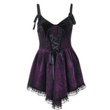 Gothic Lace-up Spider Web A-line Dress | Gthic.com