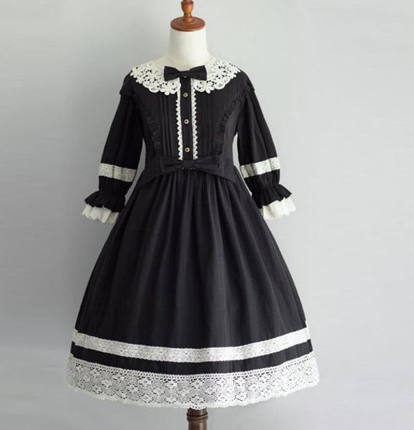 Gothic Lace Bow Polyester Lolita Dress | Gthic.com