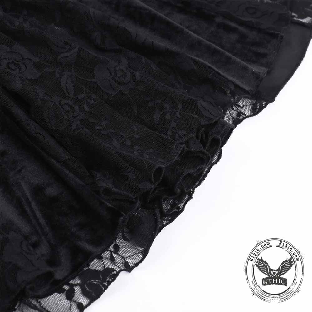 Gothic Lace Mermaid Polyester Long Sleeve Dress