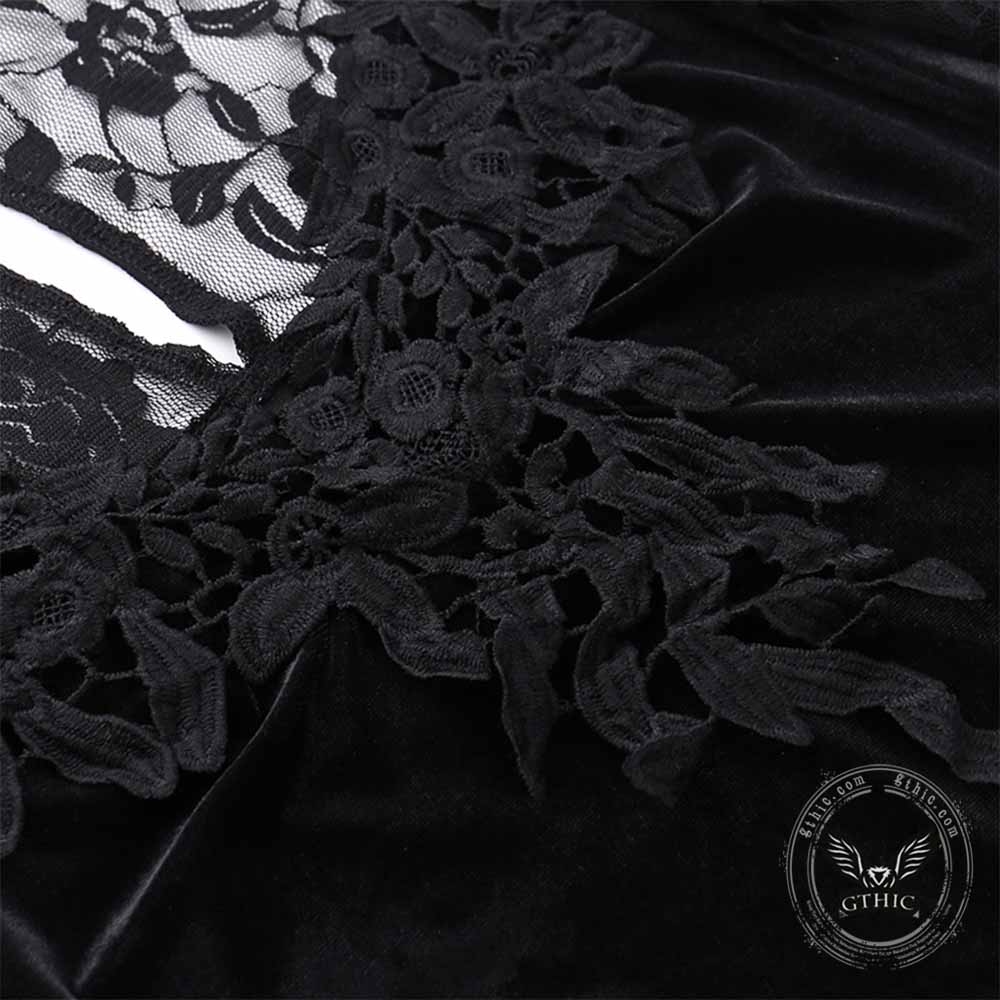 Gothic Lace Mermaid Polyester Long Sleeve Dress