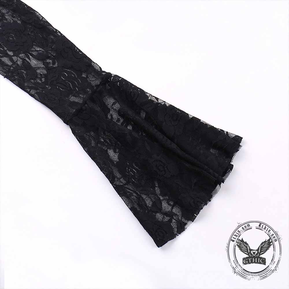 Gothic Lace Mermaid Polyester Long Sleeve Dress