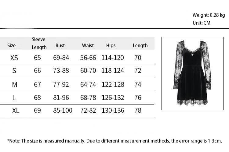 Gothic Lace Paneled Ruffled Long-sleeved Mini Skirt