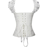 Gothic Lace Up Puff Sleeves Corset