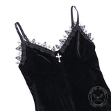 Gothic Lace Velvet Mermaid Slip Dress | Gthic.com