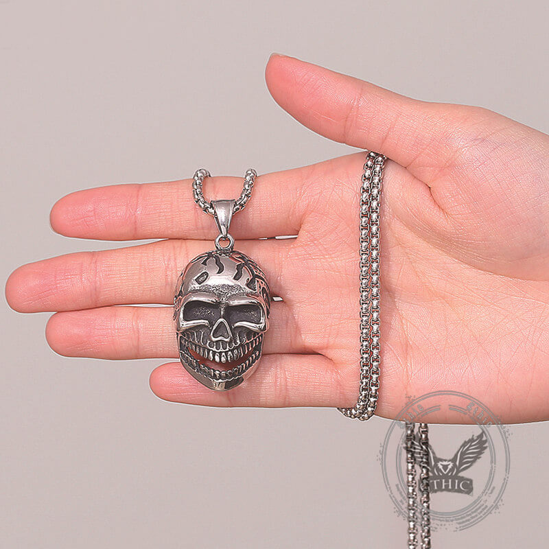 Gothic Laughing Skull Stainless Steel Pendant | Gthic.com