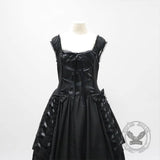 Gothic Layered Lace-Up Dress Halloween Costume