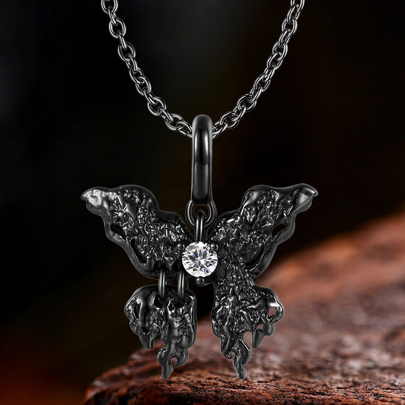 Gothic Liquid Butterfly Zircon S925 Silver Pendant | Gthic.com