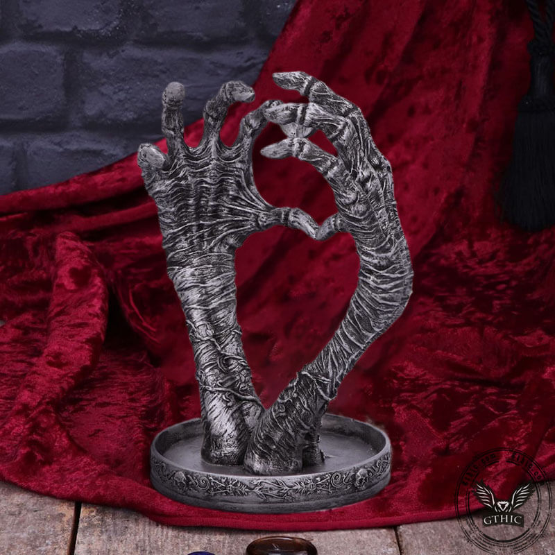 Gothic Love Heart Hands Jewelry Holder | Gthic.com