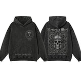 Gothic Mandala Warrior Skull Vintage Washed Hoodie | Gthic.com