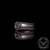 Gothic Masquerade Mask Crown Sterling Silver Ring Set