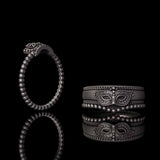 Gothic Masquerade Mask Crown Sterling Silver Ring Set | Gthic.com