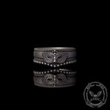 Gothic Masquerade Mask Crown Sterling Silver Ring Set