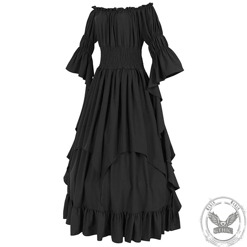 Gothic Medieval Renaissance Witch Dress, Black / 2XL/3XL (Bust 27.6-53.5 inch) Gothic Medieval Renaissance Witch Dress, Black / 2XL/3XL (Bust 27.6-53.5 inch)