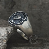 Gothic Memento Mori Letters Sterling Silver Skull Ring