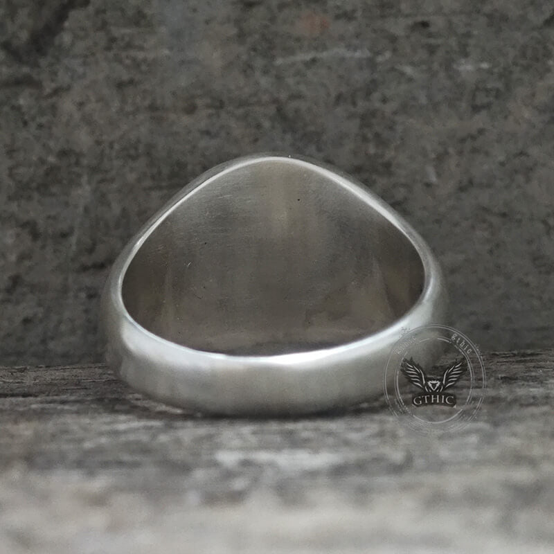 Gothic Memento Mori Letters Sterling Silver Skull Ring