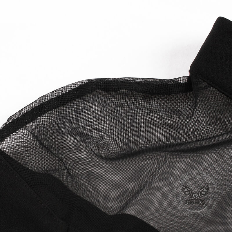 Gothic Mesh Patchwork Flared Sleeve Dress