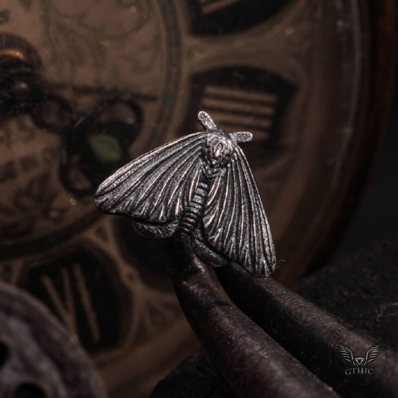 Gothic Moth Sterling Silver Stud Earrings | Gthic.com